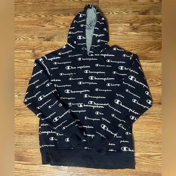 Champion All Over Print Hoodie Size Medium - Picture 5 of 9